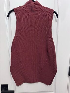 Ann Taylor Sleeveless Turtleneck Tunic in Dusty Rose